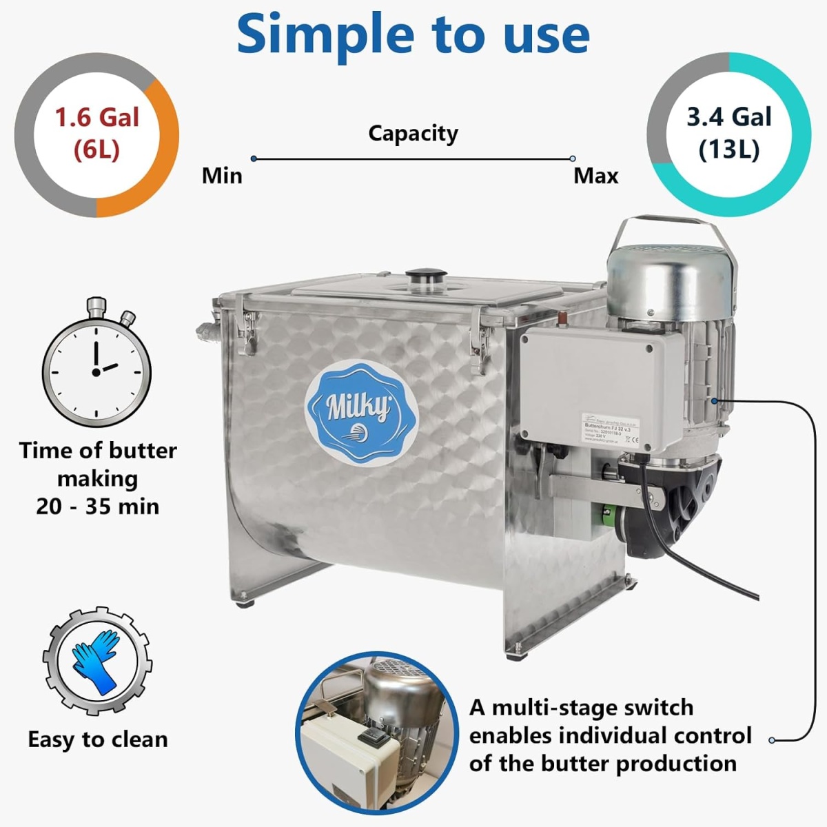 Electric Butter Churn Milky FJ 32 - Image 2