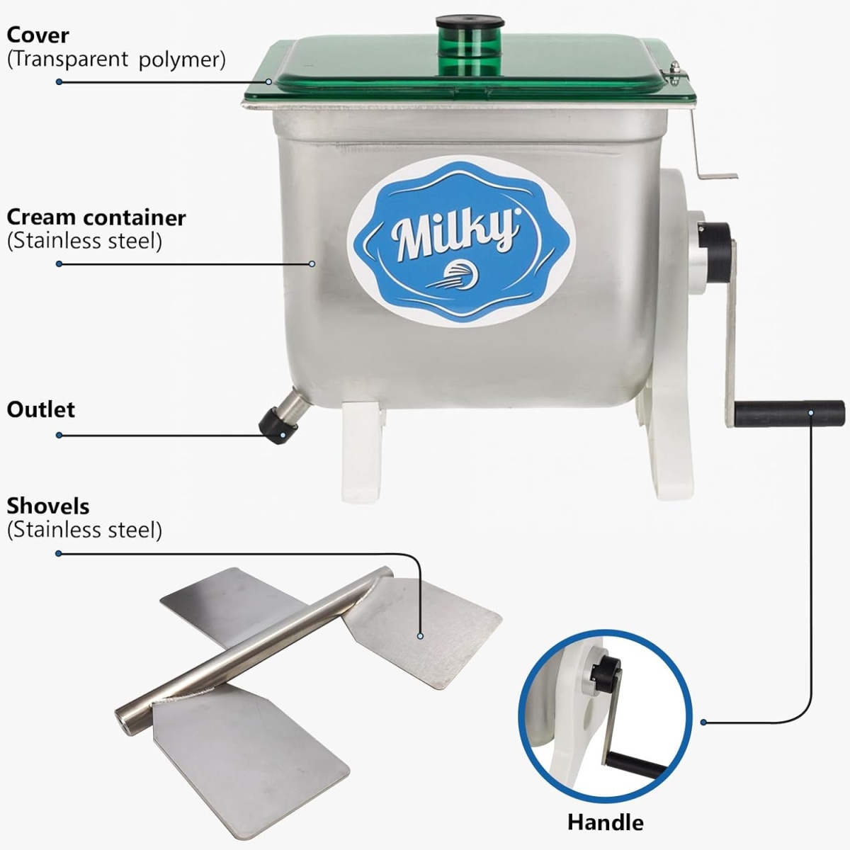 Hand Crank Butter Churn Milky FJ 10 - Image 2