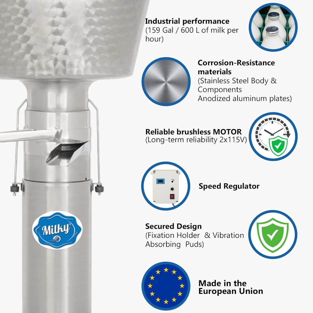 Electric Cream Separator Milky FJ 600 EAR "Longlife" - Image 2