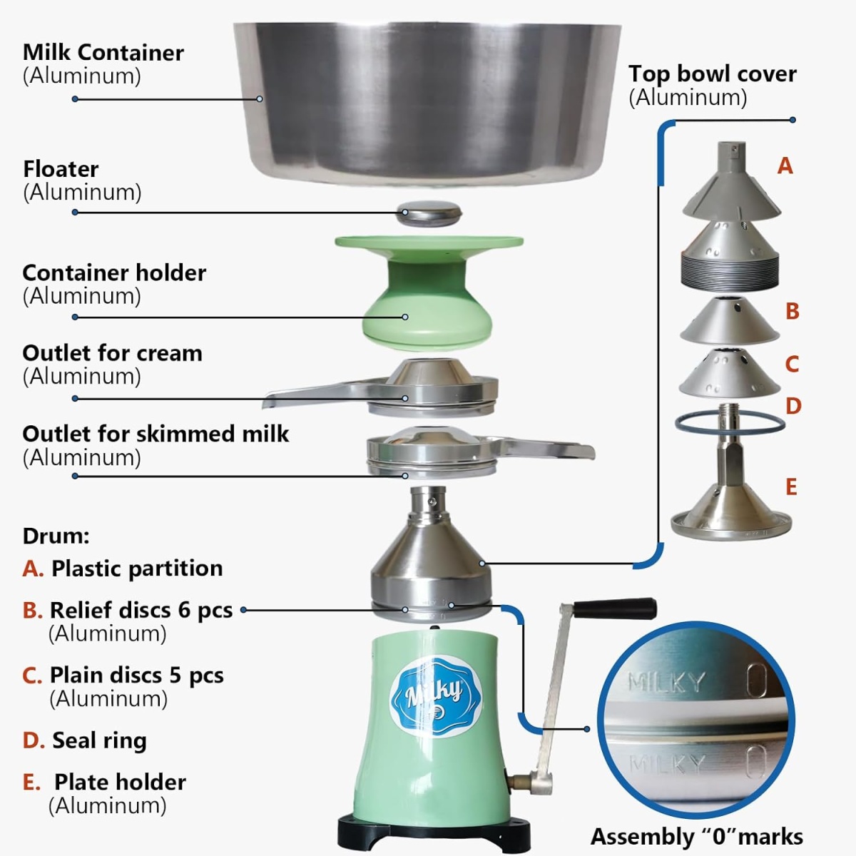 Manual Cream Separator Milky FJ 85 HAP - Image 3